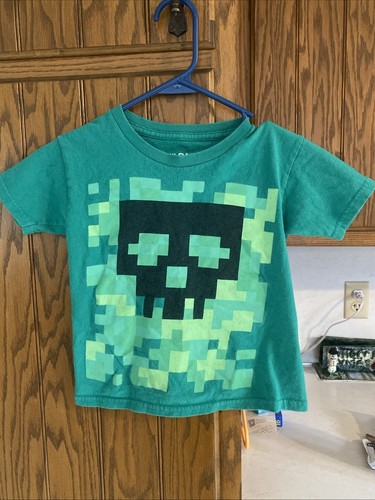 Minecraft Shirt Size XS 4-5 Green