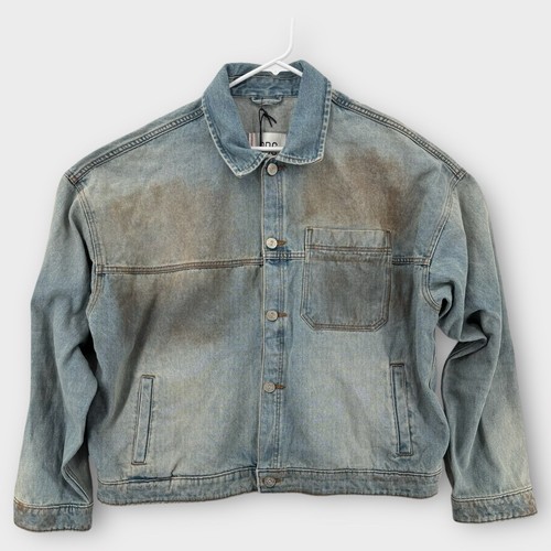 Urban Outfitters BDG Frisco Denim Jacket Mens Large Grunge Worn Jean Boxy NWT