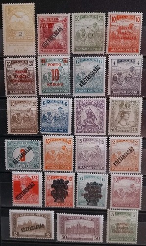 Alte Briefmarken Sammlung Ungarn, ungestempelt und mit Falz, 11