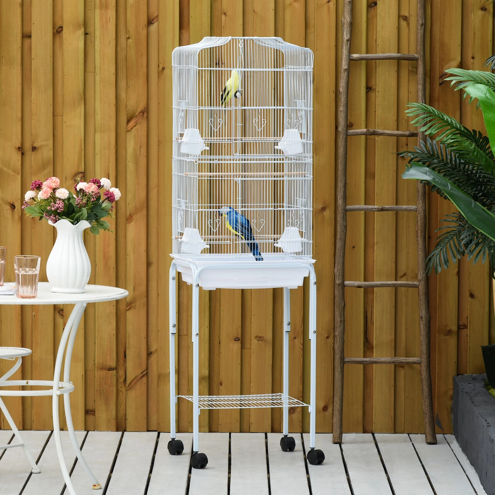 Bird Cage Metal Budgie Cages W/ Rolling Stand Slide-out Tray Storage Shelf White
Opens in a new wind