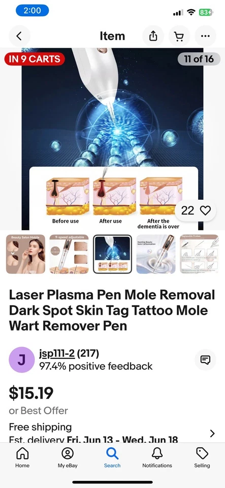 Lapiz Láser Cauterizador Recargable Para Eliminar Verrugas, Manchas Puntos Negro Foto 3 de 4