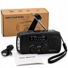 Emergency Radio Crank Solar Hand Weather 2000mAh Power Bank Charger Flash Light