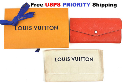 Authentic LOUIS VUITTON Monogram Empreinte Portefeuille Curieuse Orient Red GIFT
