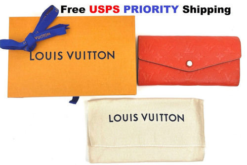 Authentic LOUIS VUITTON Monogram Empreinte Portefeuille Curieuse Orient Red GIFT