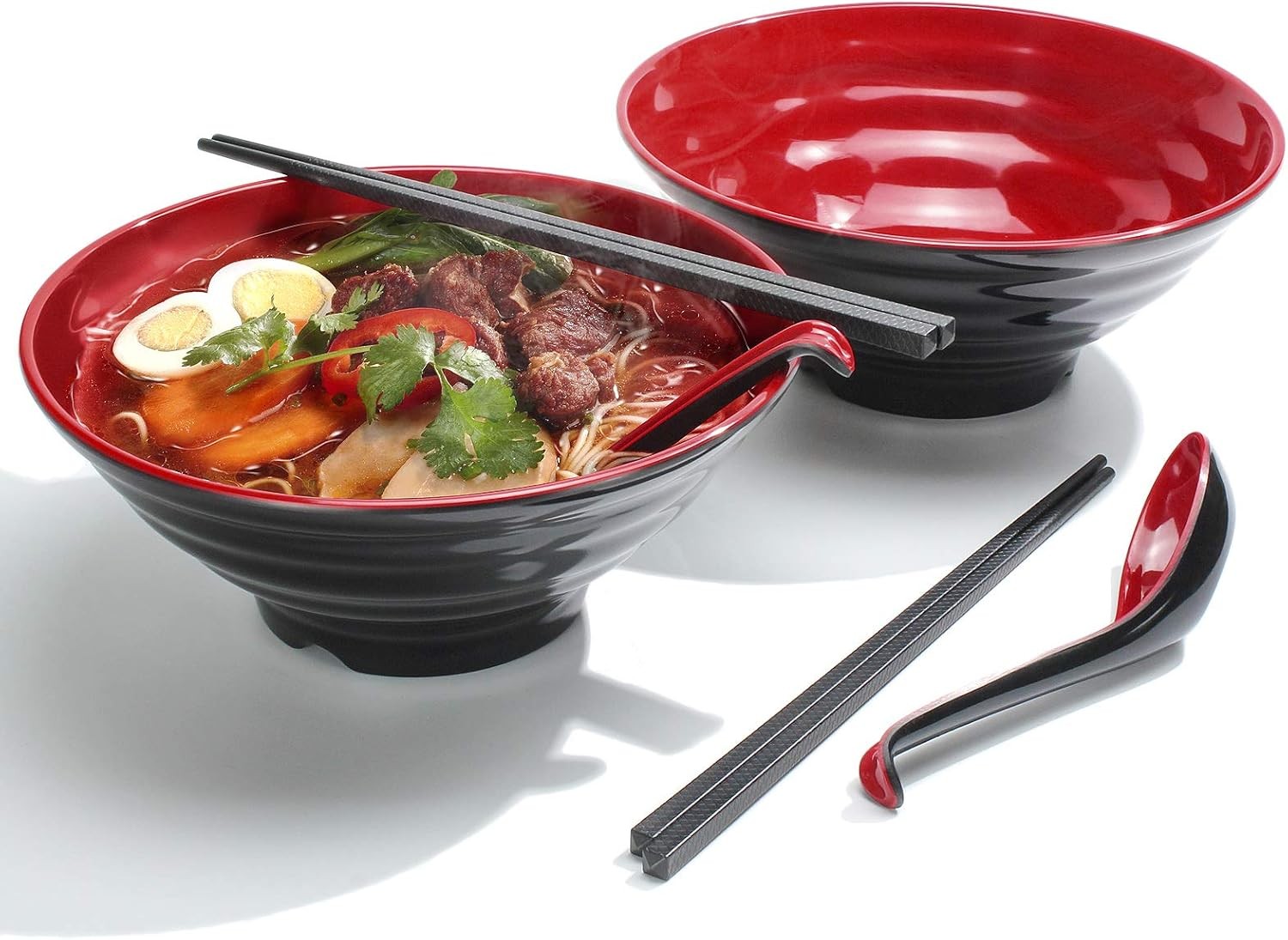 Lanbent Ramen Bowl Set, 1032 ml Japanese Soup Bowl with Spoon and Chopsticks, f
