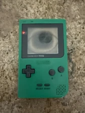 *AS-IS* Nintendo Game Boy Pocket Console MGB-001 - Green * BROKEN SCREEN*