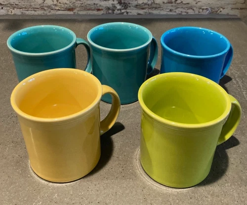 Set Of 5 Fiestaware Large Handle Java Coffee Mug Cup 10oz