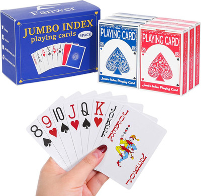 Large Print Playing Cards 6 Pack, Deck of Cards for Seniors, Vision Impaired, Lo