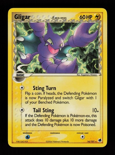 Gligar 16/101 Rare Dragon Frontiers Pokemon Cards
