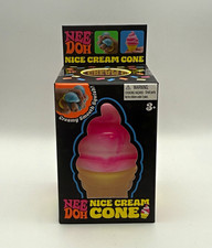 Nee Doh Nice Cream Cone Tactile Squeeze Squish Toy Pink/Tan 4 26042NAB