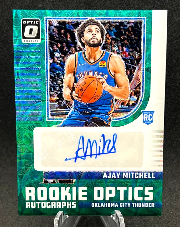 2024-25 Donruss Optic Ajay Mitchell Green Scope RC Rookie Optics Auto /25 SP - Image 2 of 4