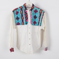 Vintage 80s Circle T Marilyn Lenox Western Shirt Rodeo Southwest Button Aztec