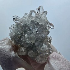 Starburst quartz with hematite and calcite on matrix, Streep Mine, Goboboseb
