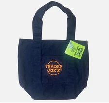 Trader Joe's Trick Treat Mini Canvas Tote Bag Black