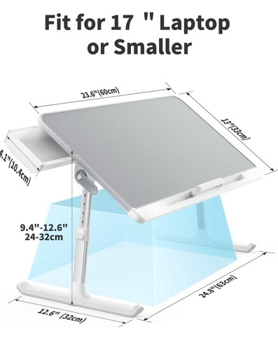 Laptop Bed Tray Table, Height Angle Adjustable, Portable Bed Standing Table Desk - Bild 11 von 13