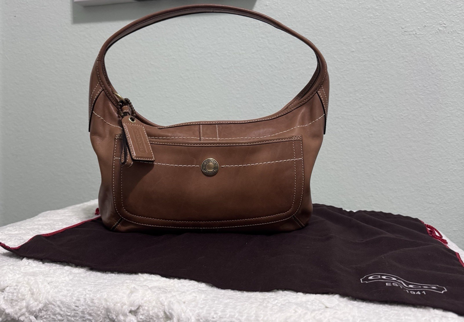 Coach Purple Brown Ergo Hobo Leather Shoulder Bag Vin… - Gem