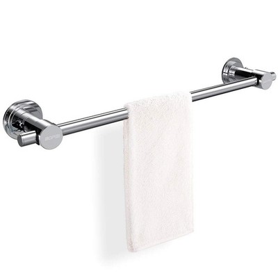 BOPai 24 inch Suction Cup Towel Bar   No Drill, for Smooth Surfaces Only, Chrome