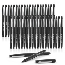 Felt Tip Pens, 40 Black Pack, 0.7mm Medium Point, Felt Tip Markers Pens for J...