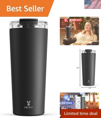 24 oz Travel Coffee Mug with Leak-proof Lid, Stainless Steel Insulated Coffee...