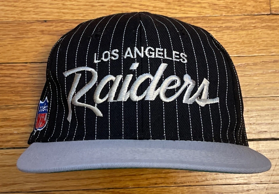 Chapéu Snapback Vintage LA Raiders Sports Specialities Nike Pin Stripe Script Logo - Imagem 2 de 4