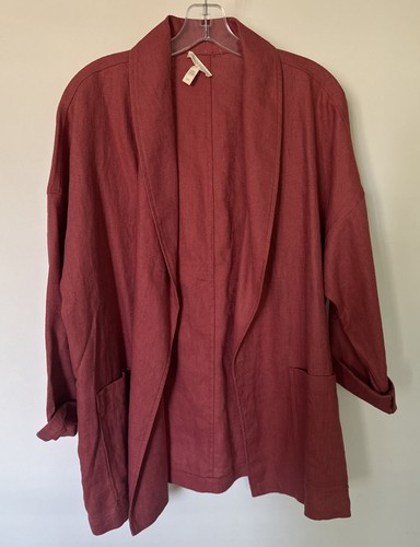 eileen fisher Coral Linen Jacket Small - Picture 2 of 6