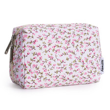 Small Cute Floral Makeup Bag for Purse Mini Cosmetic Bag Travel Makeup Pouch Zip