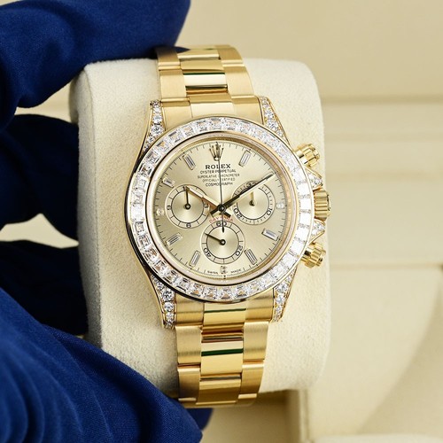 Reloj Rolex Daytona 40 mm oro diamante baguette índice marcadores esfera oro amarillo - Imagen 7 de 10