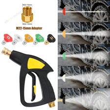 3000PSI Short Pressure Washer Gun 5 Nozzle w/ M22-15mm Adapter for Simpson Ryobi