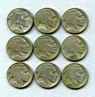 U.S.A. 5¢ Lot of 9 Buffalo/Indian head nickels for jewelry or buttons