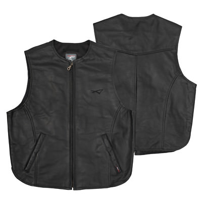 Gilet Cuir Vachette Classic Noir Motard Moto Chopper Custom