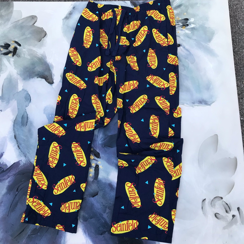 Seinfeld TV Show Damen Größe M Lounge PJ Hose Mehrfarbig Spruch Kordelzug - Bild 3 von 6