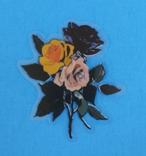 Beautiful Floral Roses Transparent Sticker 2.38" x 2.18" E 
