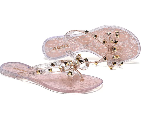 INFRADITO DONNA GOMMA FIOCCO GLITTER BORCHIE ORO 36 - 41 - Foto 3 di 12