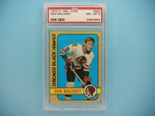 1972/73 O-PEE-CHEE NHL HOCKEY CARD #264 DAN MALONEY ROOKIE RC PSA 8 NM/MINT OPC