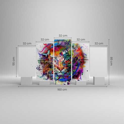 Quadro su Tela 160x85cm Astrazione Tigre schizzo giungla Stampe Immagini Murale - Foto 3 di 10