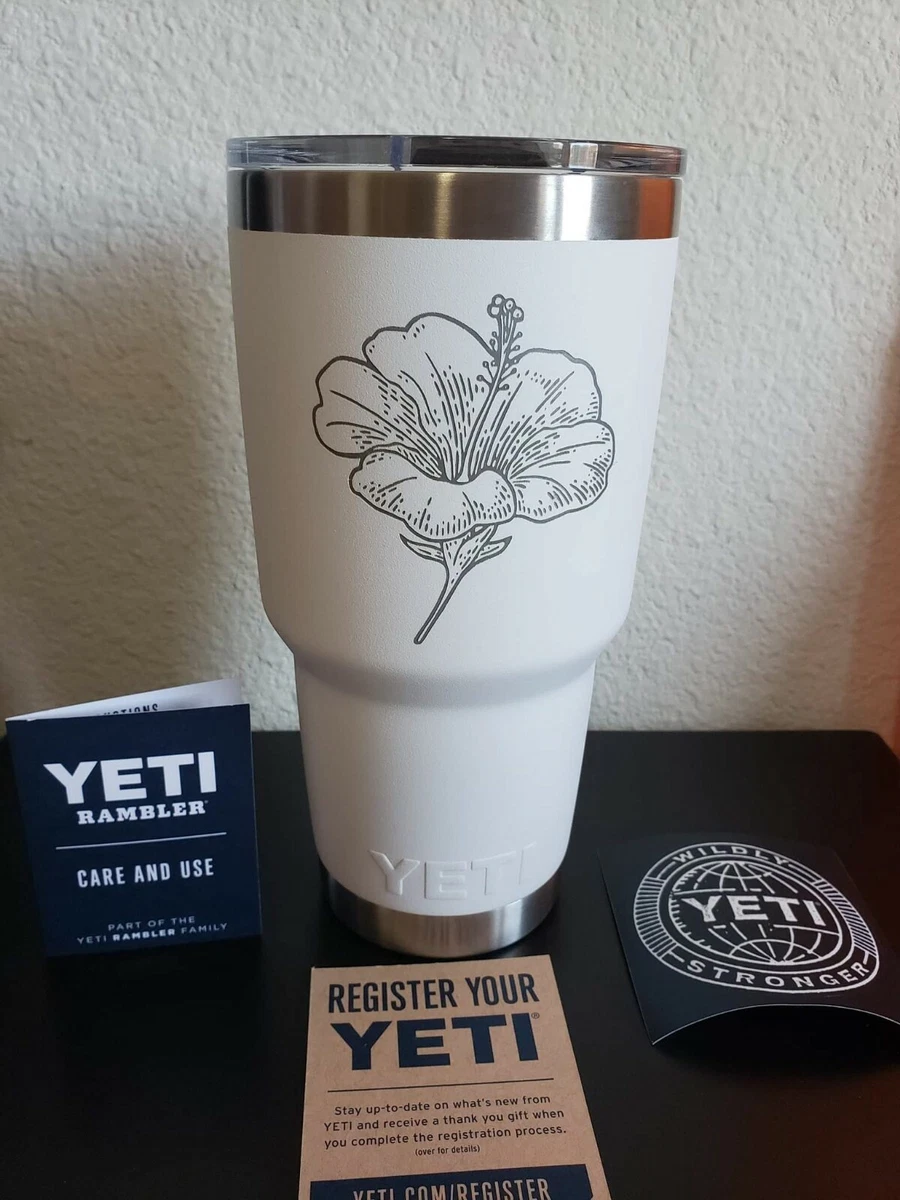 Wildflowers Engraved YETI 26 Oz. Laser Engraved White Stainless