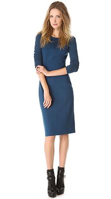 DKNY Donna Karan Modern Long Sleeve Structured Ponte Jersey Dress $335, 0, Nwt!