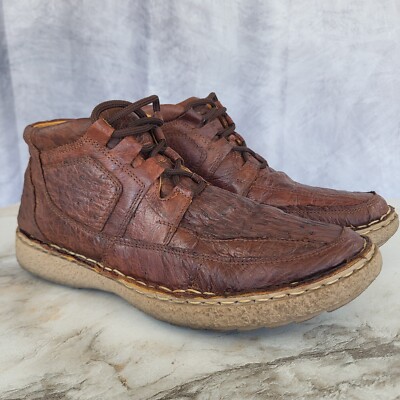 LOBO SOLO Genuine Ostrich Chukka Boots Men's MX 28.5 US 10.5 M Brown