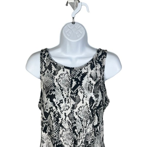 Ideology Womens Snakeskin-Print Twist-Front Sleeveless Top White Snake Sz S - Picture 3 of 13