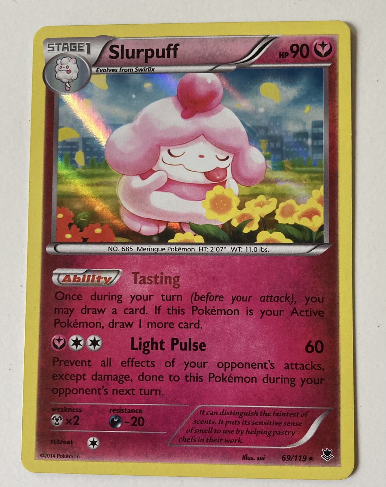 Pokemon Card TCG Slurpuff 69/119 Holo Rare Phantom Forces 2014 LP