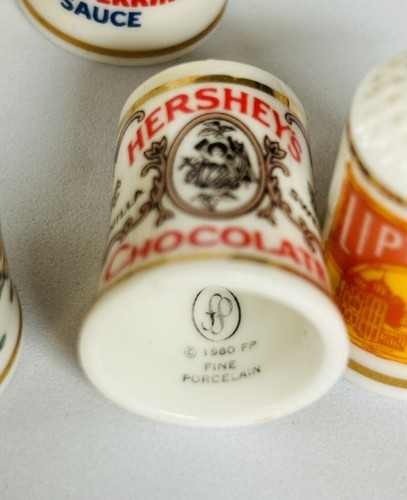 Vtg Franklin Mint Advertising & Floral Thimbles FP Fine Porcelain 80's Lot of 23 - Picture 2 of 3