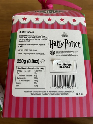 Harry Potter Merch Süßigkeiten aus England Honey Dukes Toffee *MHD teilw. NEU - Bild 11 von 12