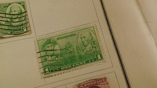 John Paul Jones War Ship 1 Cent Stamp US Postage Green Rare Barry Richard Navy - Picture 4 of 4