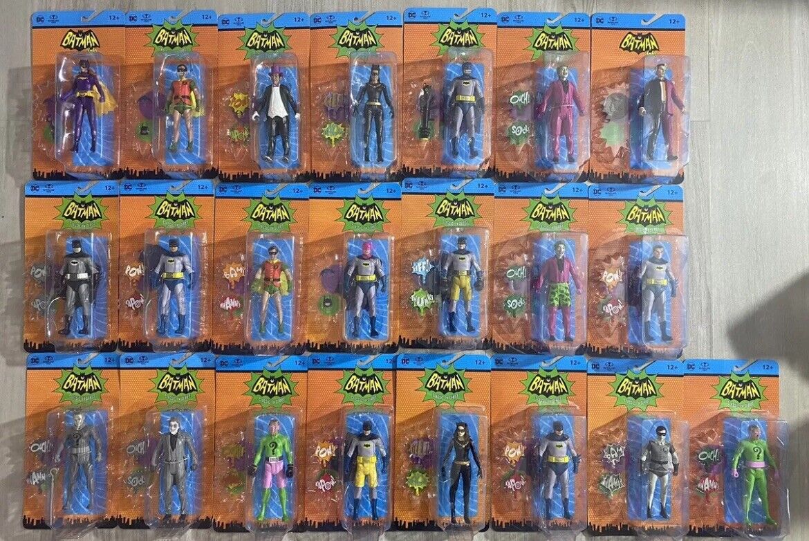 McFarlane DC Batman 66 Classic TV Lot of 22 Action Figures Two Face Catwoman
