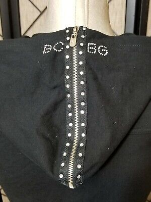 BCBG Max Azria Full Zip Black Hoodie With Rhinestones Small BCBG Max Azria Full Zip Black Hoodie With Rhinestones Small