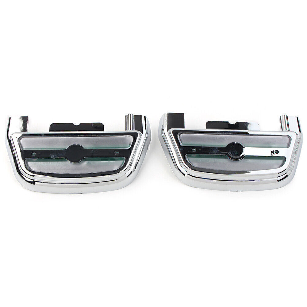 Chrome White LED Light Footboard Floorboard Cover For Harley Touring