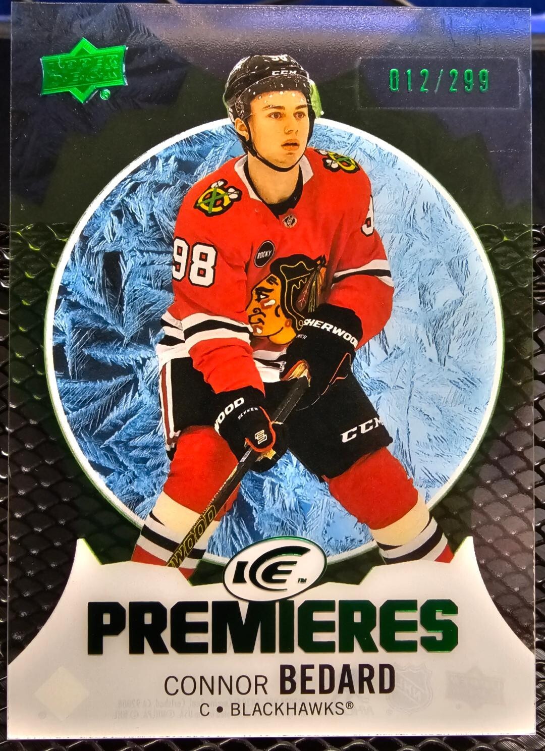 Connor Bedard 23/24 Upper Deck ICE Premieres Green Parallel Rookie /299