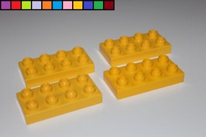 gelb 4 x 8-32 Noppen Lego Duplo Platte 2x Bauplatte gelb 4 x 8-32 Noppen Lego Duplo Platte 2x Bauplatte