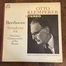 Otto Klemperer  Beethoven Symphony No. 4 Overture Consecration Angel 35661 LP NM