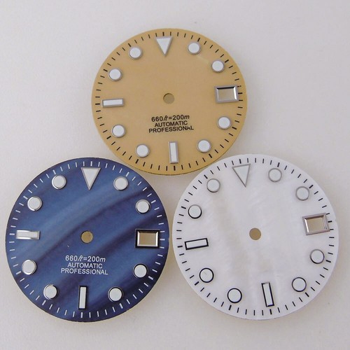 28.5mm Black Golden White Shell Watch Dial For Japan NH36A NH35A Movement - Picture 10 of 23